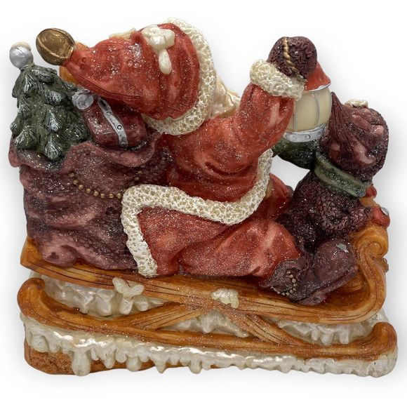 Santa on a Sled | Christmas Vintage Decoration - Picture 3 of 5
